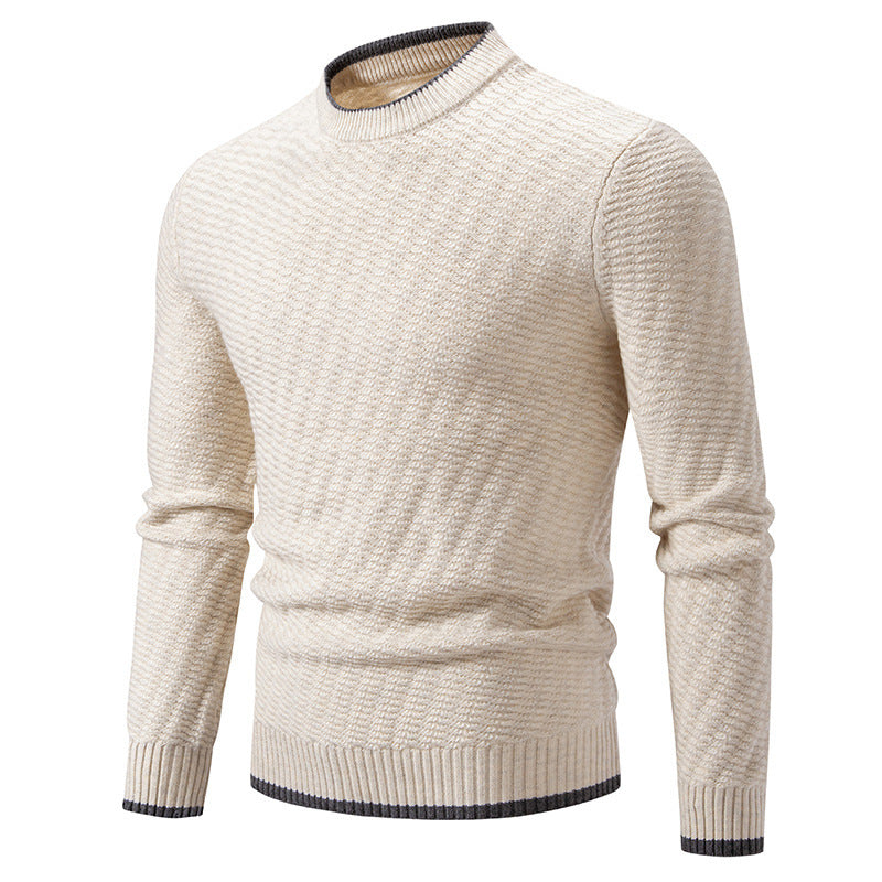 Herren modischer Strickpullover mit strukturiertem Rippmuster Echoarchiv