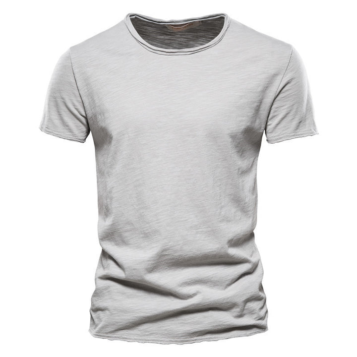 Herren nan leichtes Baumwollshirt mit Rundhalsausschnitt und schlanker Passform Echo Archiv
