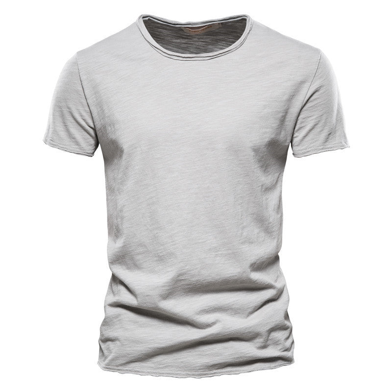 Herren nan leichtes Baumwollshirt mit Rundhalsausschnitt und schlanker Passform Echoarchiv