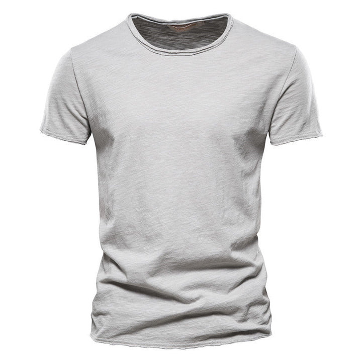 Herren nan leichtes Baumwollshirt mit Rundhalsausschnitt und schlanker Passform Echoarchiv
