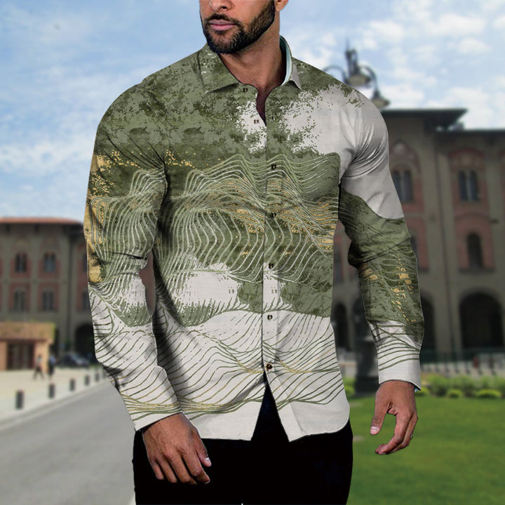 Herren Langarmhemd mit modernem Boucle-Muster und stilvollem Schnitt Echoarchiv