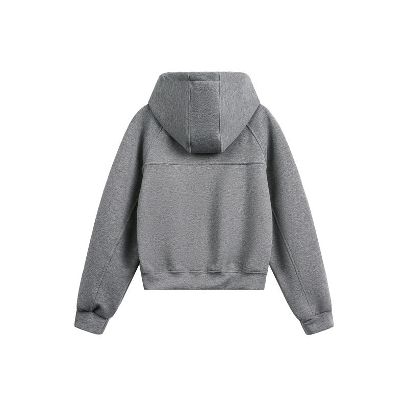 Unisex Kapuzen-Sweatjacke mit Zwei-Wege-Reißverschluss und Boxy-Schnitt Echoarchiv