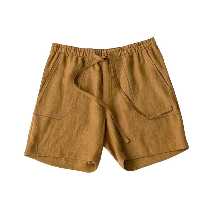 Herren leichte Leinen-Shorts mit elastischem Bund und praktischen Taschen Echoarchiv