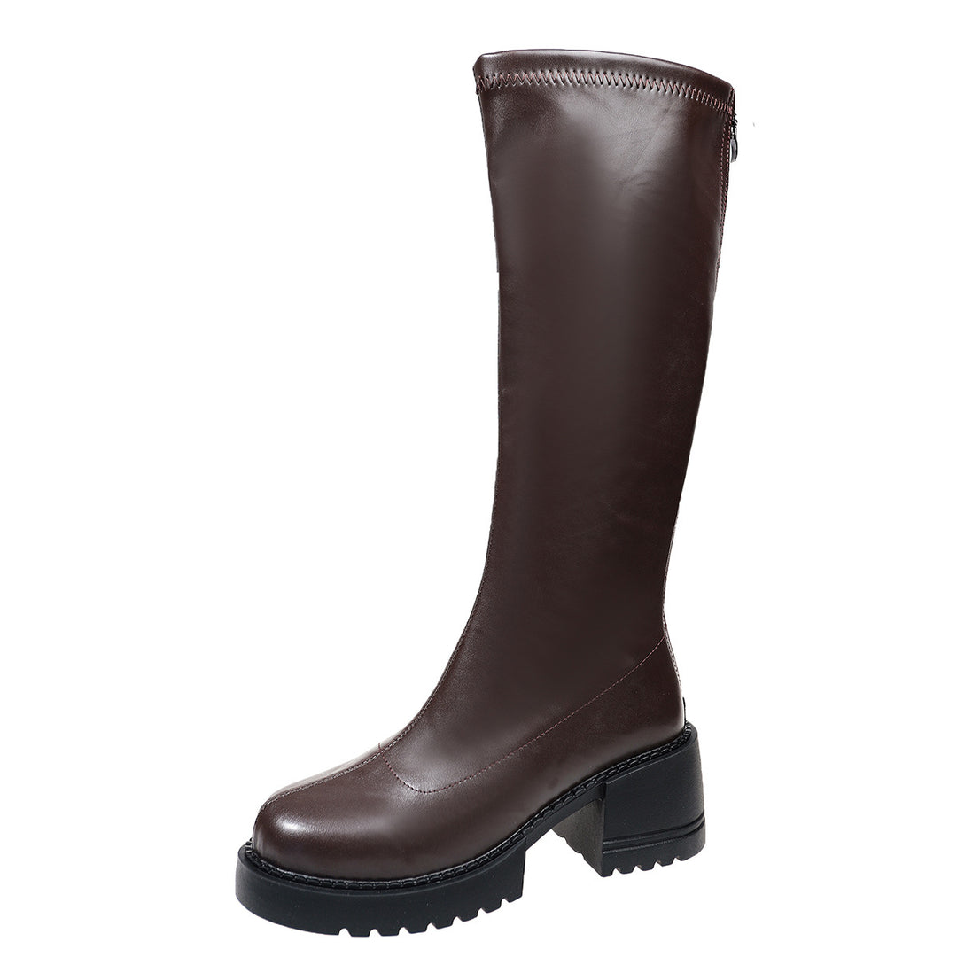 Damen Hochwertige Stiefel mit Blockabsatz Echo Archiv