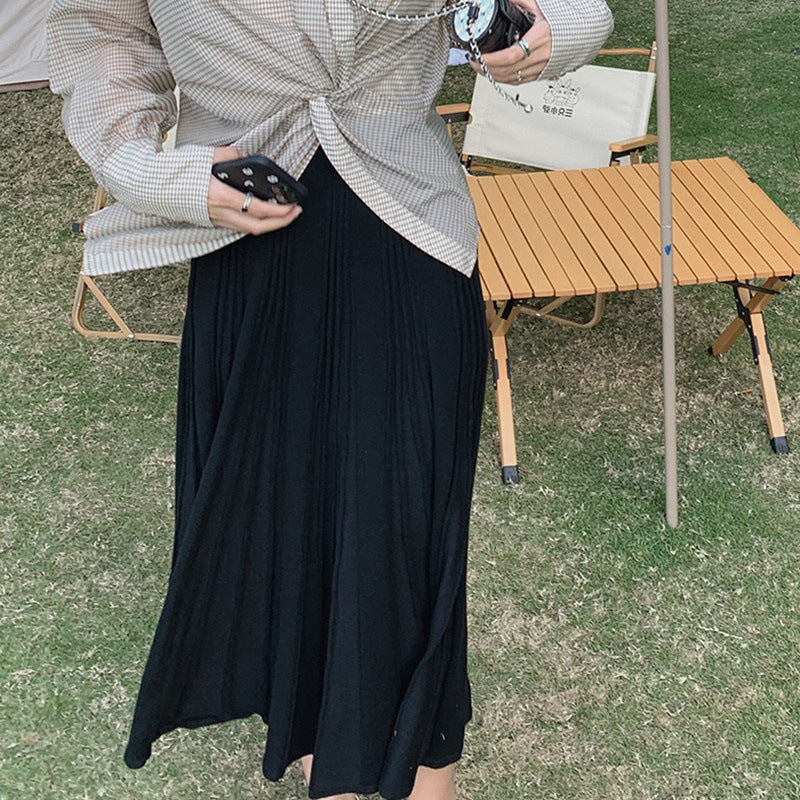 Damen Eleganter, plissierter Maxi-Rock Echo Archiv