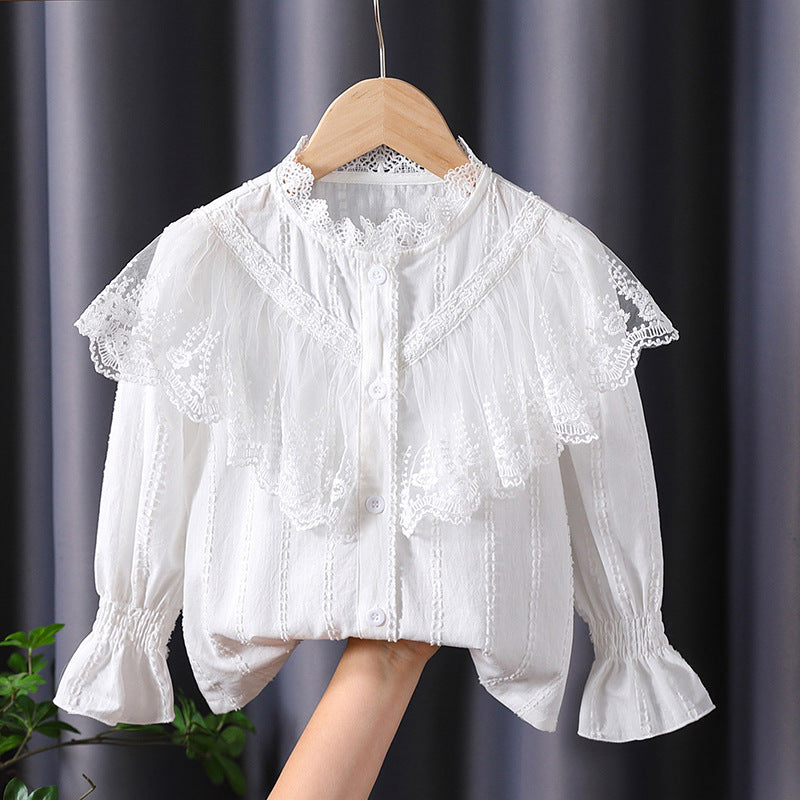 Mädchen Bluse mit romantischen Spitzendetails Echo Archiv