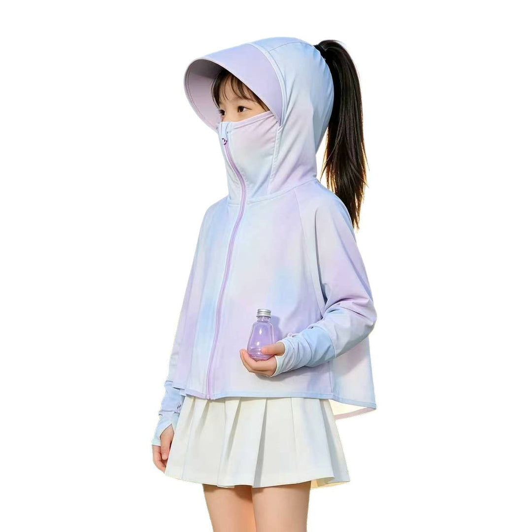 Damen nan leichte UV-Schutz Kapuzenjacke für Mädchen mit Reißverschluss und schwingendem Saum  Echo Archiv