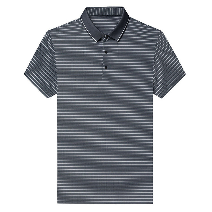 Herren modisches Kurzarm Poloshirt mit feinem Streifenmuster und atmungsaktiver Technologie Echoarchiv