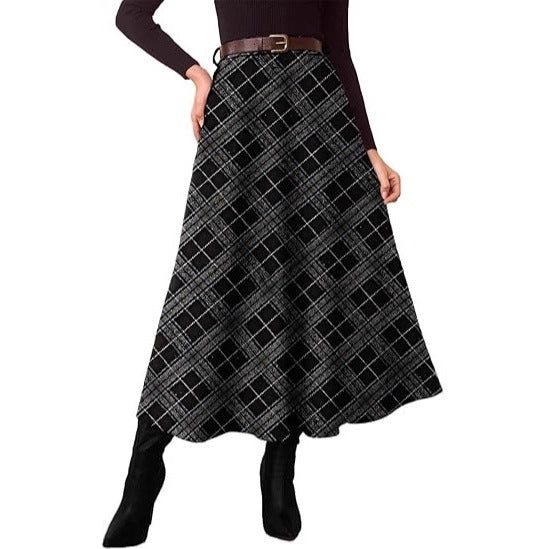 Damen Eleganter Maxi-Rock mit Karomuster Echo Archiv