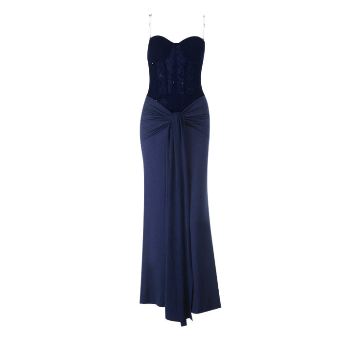 Damen schickes Maxikleid mit elegantem Bustier-Oberteil und gerafftem Rock Echo Archiv
