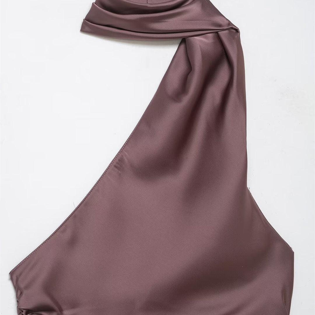 Damen asymmetrisches Top mit elegantem Halsschleifen-Design und Raffungen Echo Archiv