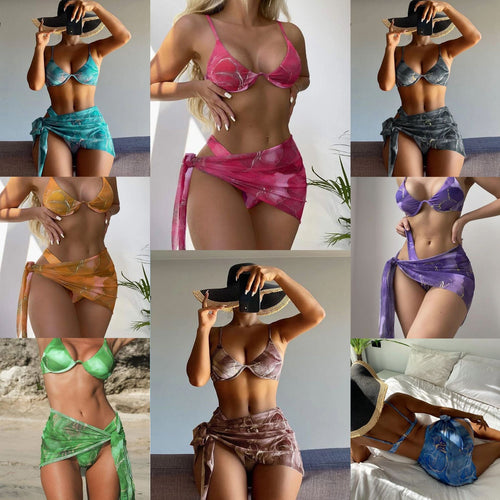 Damen Bikini-Set mit elegantem Wickelrock und modischen Akzenten Echo Archiv