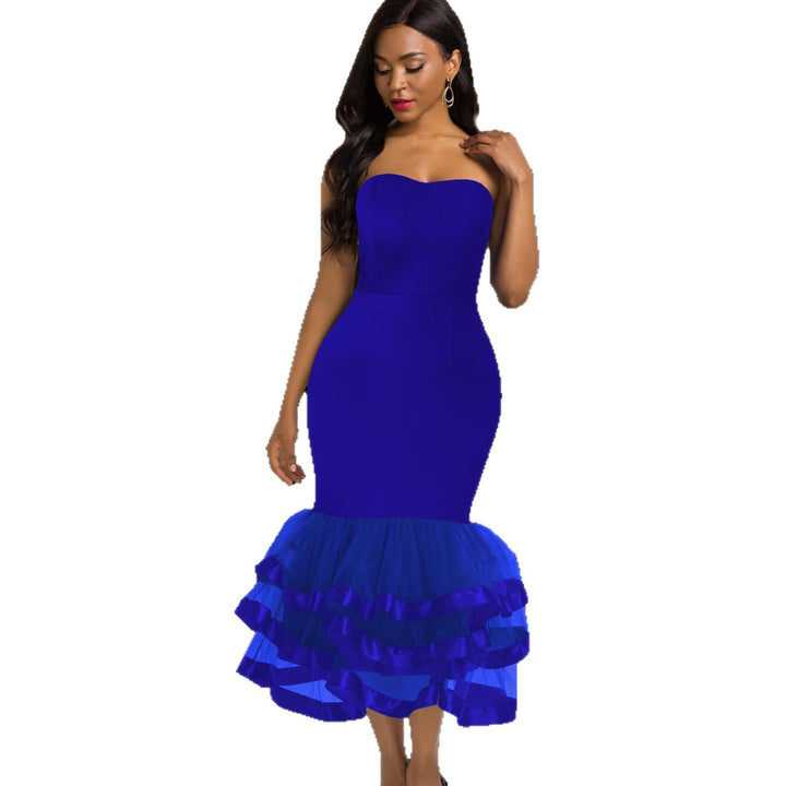 Damen Figurbetontes Abendkleid mit voluminösem Rüschen-Saum Echo Archiv