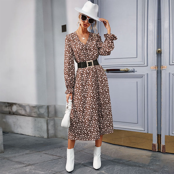 Damen Blumiges Knielanges Kleid Echo Archiv