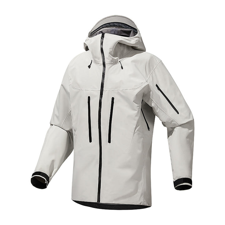 Herren Technische wasserdichte Softshell-Regenjacke mit verschweißten Nähten und vertikalen Brusttaschen Echoarchiv