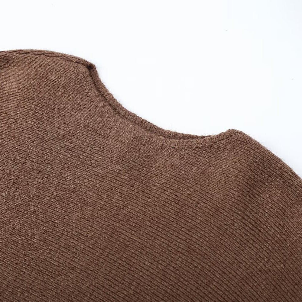 Damen Zweiteiliges Strick-Set mit Oversize-Pullover, Lochmuster-Miniüberrock und weiter Palazzohose Echoarchiv