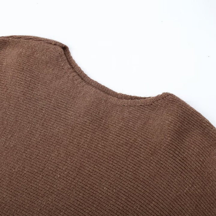 Damen Zweiteiliges Strick-Set mit Oversize-Pullover, Lochmuster-Miniüberrock und weiter Palazzohose Echoarchiv