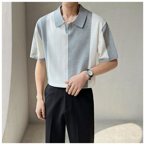 Herren Poloshirt mit modernem Farbblockdesign und lockerer Passform Echoarchiv