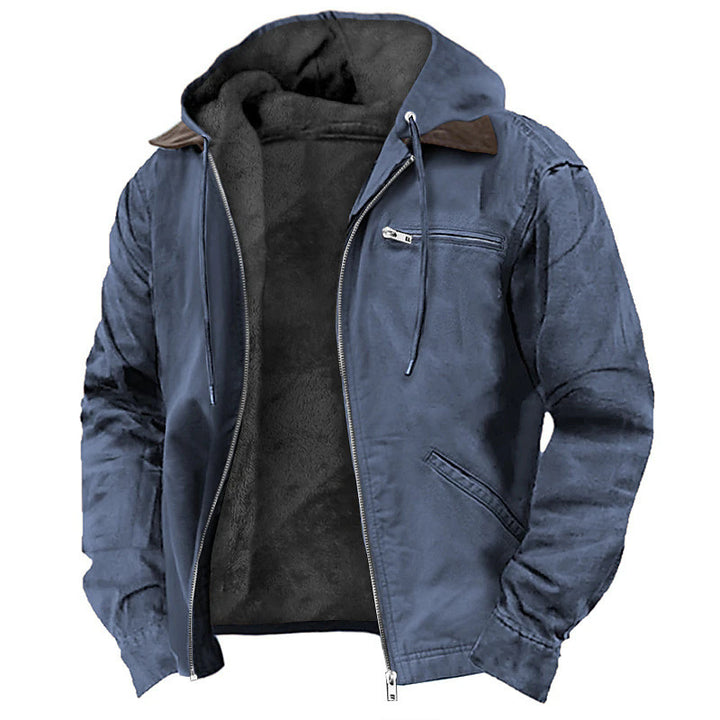 Herren Gefütterte Fieldjacke mit Kapuze und Sherpa-Futter – Taviero