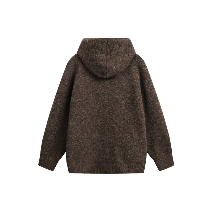 Damen Wollmix‑Cape‑Cardigan mit Kapuze, Knopfleiste und Raglanärmeln Echoarchiv