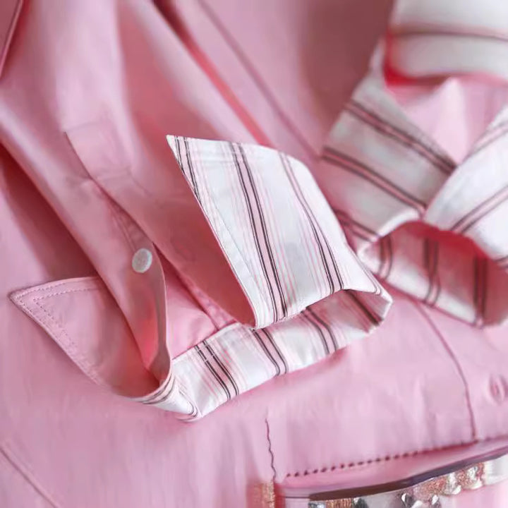 Damen Modische Bluse mit feinen Streifen Echoarchiv