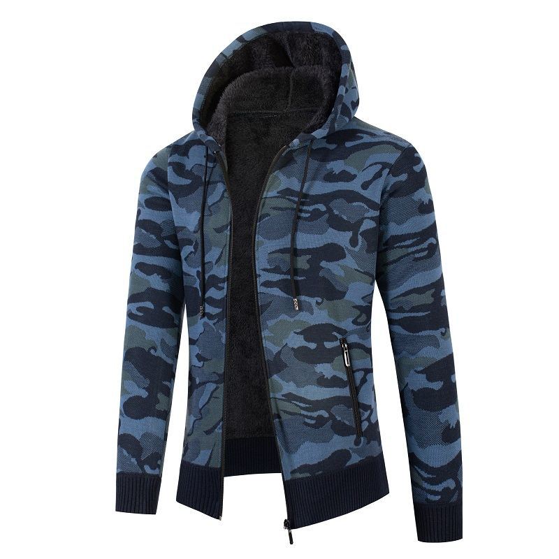 Herren lässige Jacke mit Fleece-Futter und Camouflage-Muster Echoarchiv
