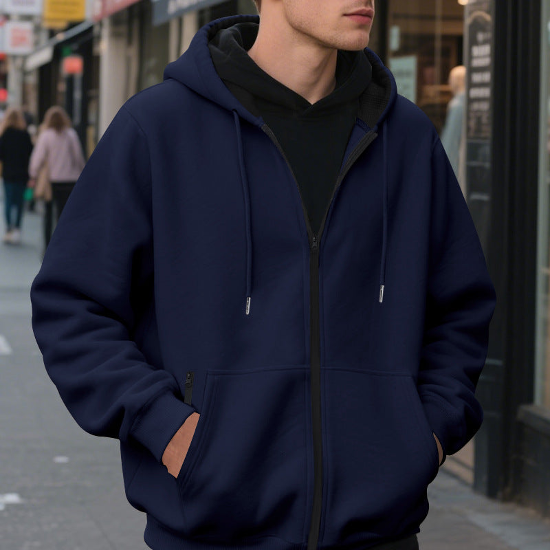 Herren Fleecejacke mit hohem Kragen und praktischen Taschen Echoarchiv