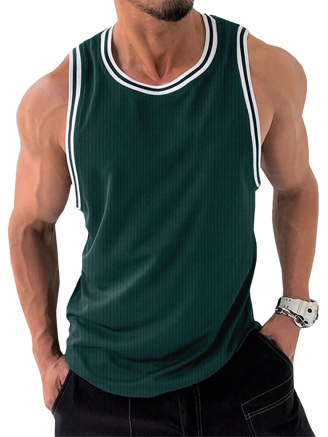 Herren Sportliches Muskelshirt mit atmungsaktiver Struktur Echoarchiv