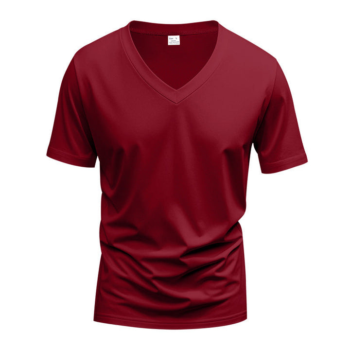 Herren V-Ausschnitt T-Shirt aus atmungsaktivem Baumwollmix mit modernem Schnitt Echoarchiv
