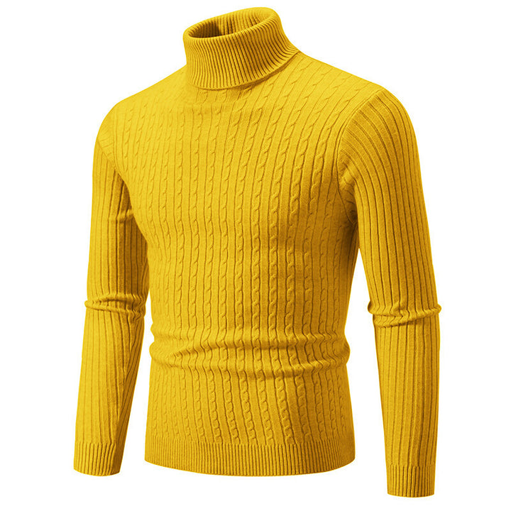 Herren nan Rollkragenpullover mit Zopfstrick und schlanker Passform Echo Archiv