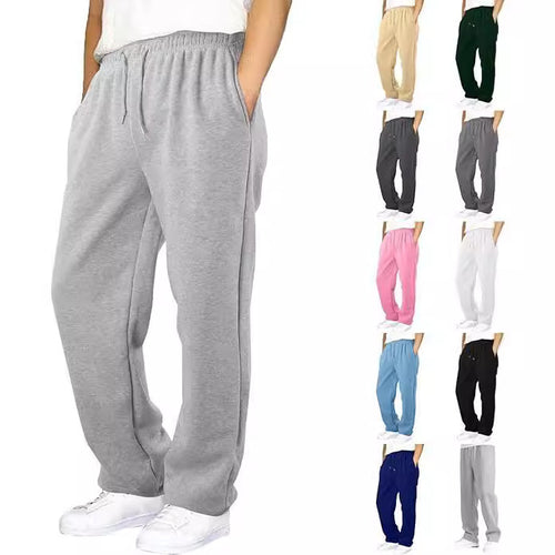 Herren Relaxed-Fit Sweatpants mit geradem Bein Fleece-Innenfutter und elastischem Kordelbund – Marzano