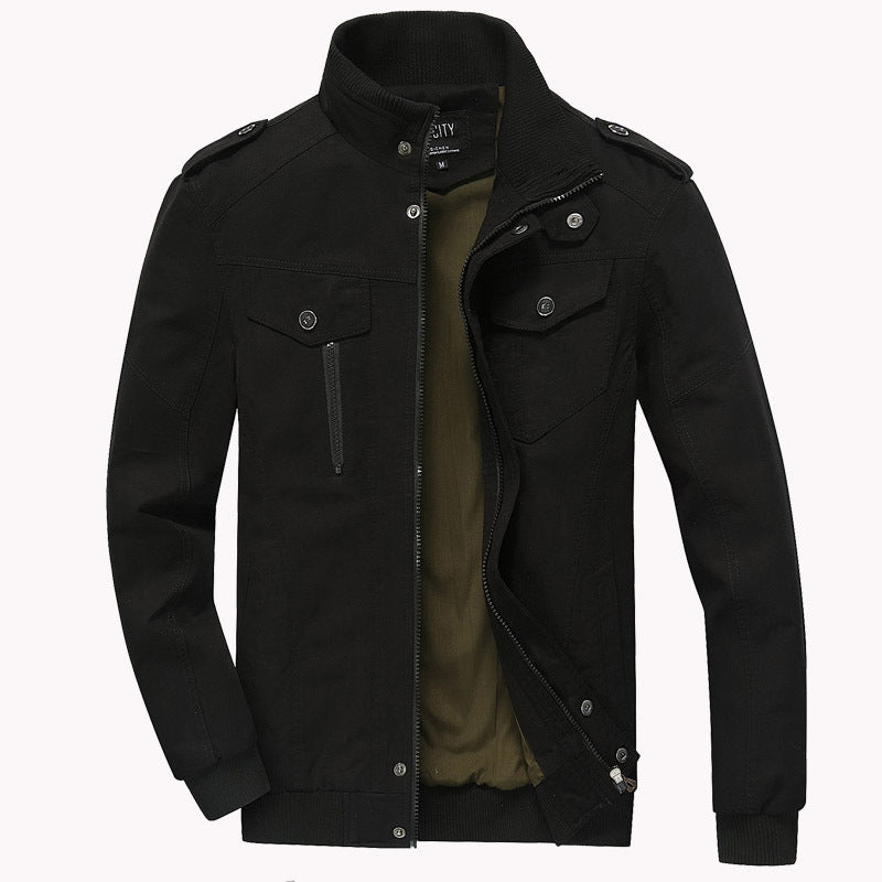 Herren nan robuste Fieldjacke aus Baumwoll-Canvas mit Stehkragen, Schulterklappen und verdecktem Reißverschluss Echo Archiv