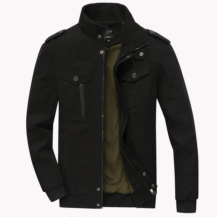 Herren nan robuste Fieldjacke aus Baumwoll-Canvas mit Stehkragen, Schulterklappen und verdecktem Reißverschluss Echo Archiv