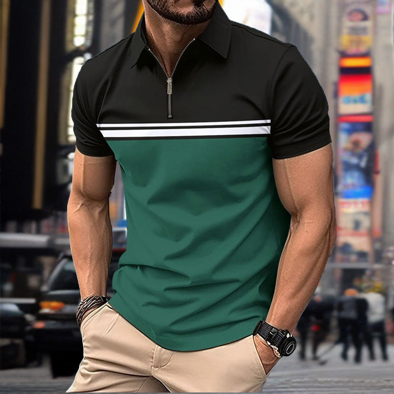 Herren Kurzarm Poloshirt mit sportlichem Reißverschluss Echoarchiv