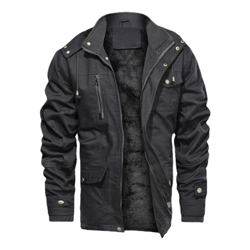 Herren isolierte Canvas-Utilityjacke mit Teddyfleece-Innenfutter – Taviero