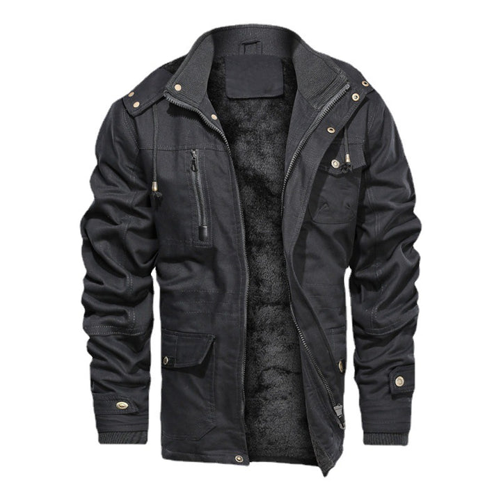 Herren isolierte Canvas-Utilityjacke mit Teddyfleece-Innenfutter – Taviero