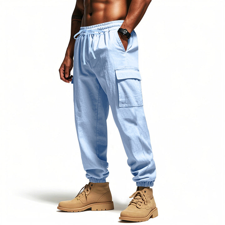 Herren praktische Cargo-Hose mit elastischem Bund und seitlichen Taschen Echoarchiv