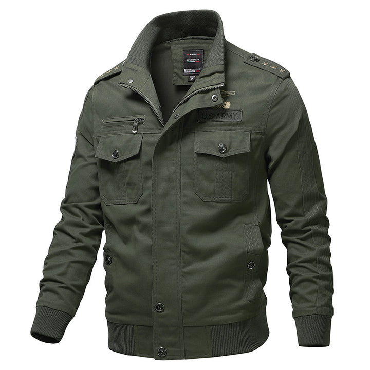 Herren modische Feldjacke mit praktischen Taschen und Samtkragen Echoarchiv