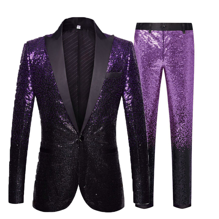 Herren Glitzernder Paillettenanzug mit elegantem Schnitt und schimmerndem Design Echoarchiv