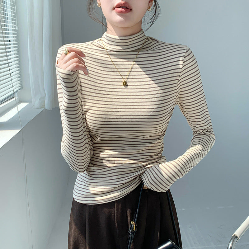 Damen Figurbetontes Langarmshirt mit Rollkragen Echo Archiv