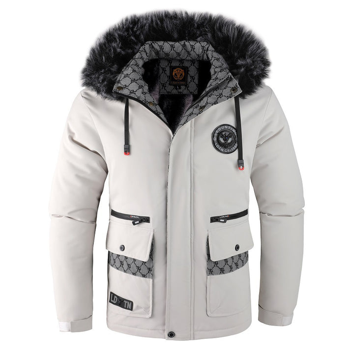 Herren nan urbaner Thermo-Parka mit abnehmbarer Kunstfellkapuze, gesteppter Inneneinlage und multifunktionalen Fronttaschen Echo Archiv