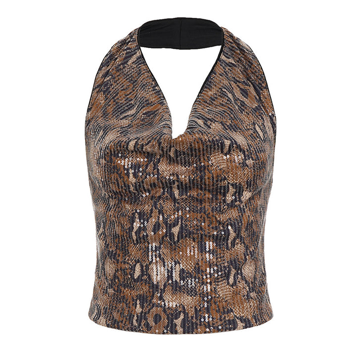 Damen Funkelndes Top und Shorts Set Echo Archiv