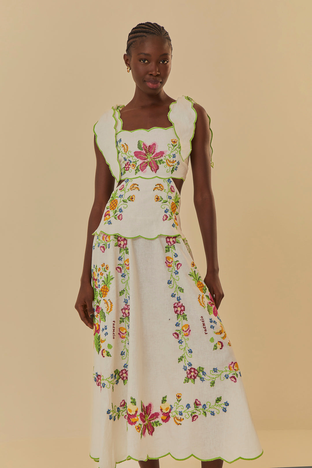 Damen Sommerkleid mit aufwendiger floralem Stickdesign Echo Archiv