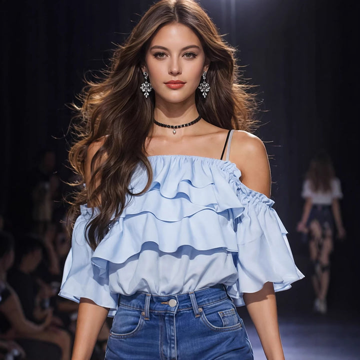Damen Bluse mit Volants Echo Archiv