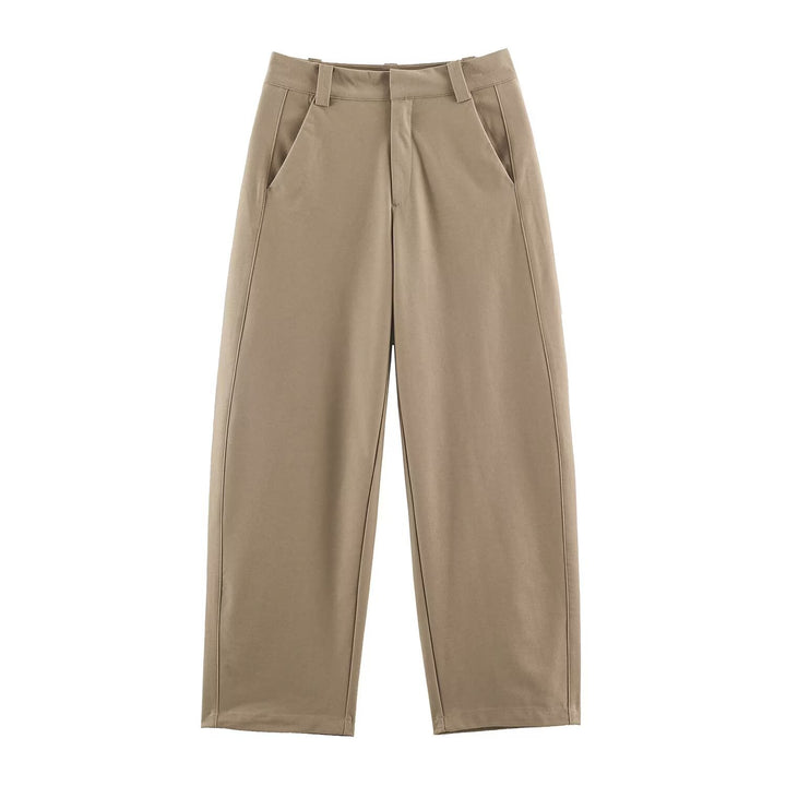Damen Hochtaillierte weite Cropped‑Hose mit Bügelfalte und Eingrifftaschen Echo Archiv