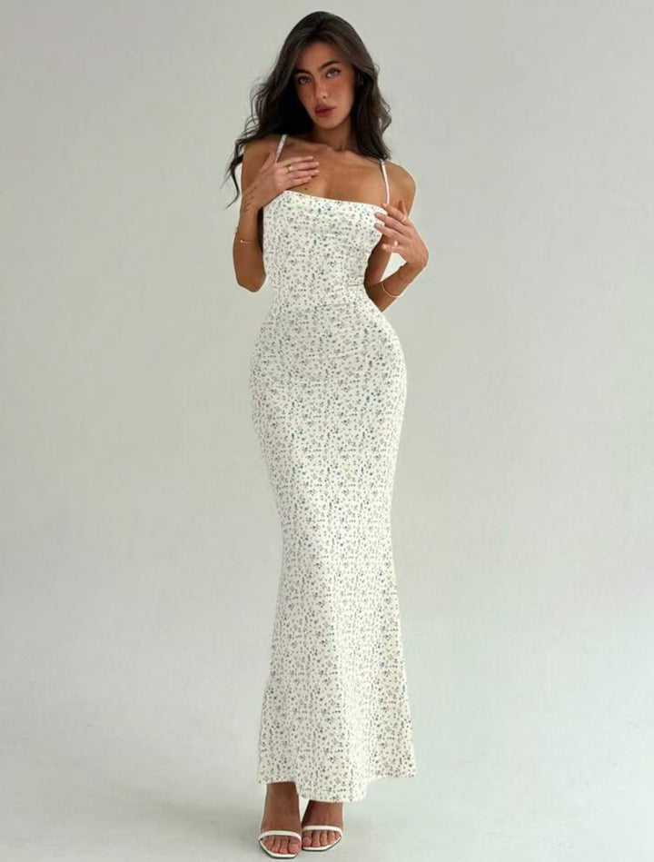 Damen Elegantes Maxikleid mit floralem Muster und schmalem Schnitt Echo Archiv