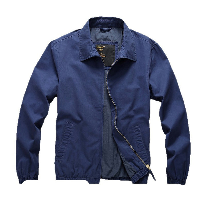 Herren Leichte Harrington-Jacke mit Reißverschluss, Stehkragen und elastischen Bündchen Echoarchiv