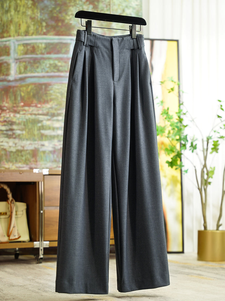 Damen Elegante und weit geschnittene Hochtaillierte Anzughose Echoarchiv