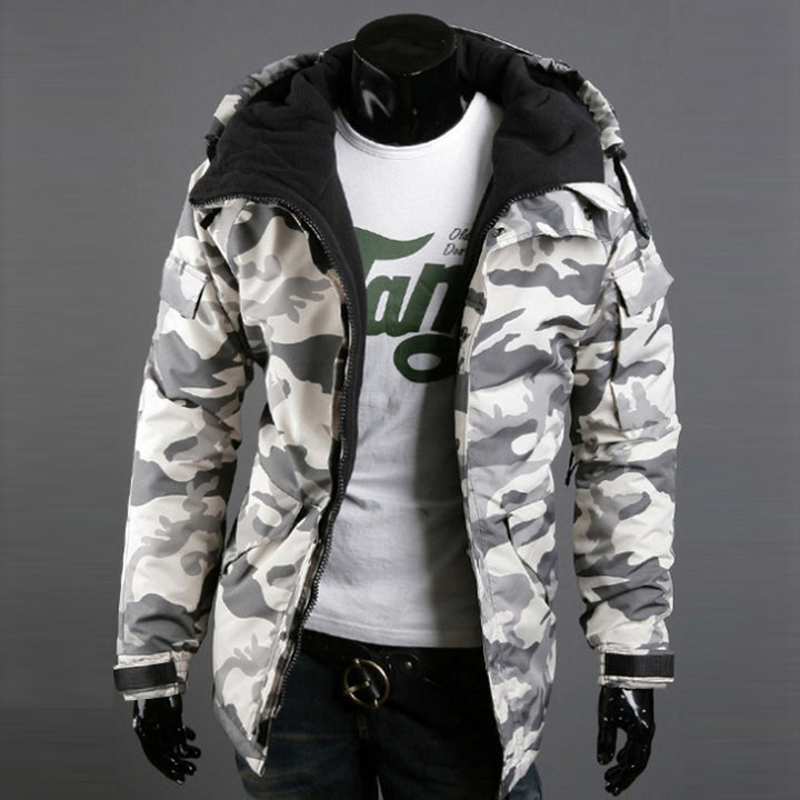 Herren nan gefütterte Parka-Jacke mit Kapuze isolierter Steppfüllung und multifunktionalen Taschen Echo Archiv