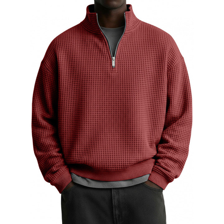 Herren Sportlicher Stehkragenpullover mit Reißverschluss Echoarchiv